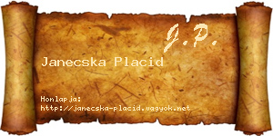 Janecska Placid névjegykártya